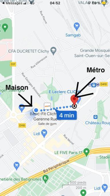 Paris : Appartement Familial Avec Parking Prive Clichy Dış mekan fotoğraf